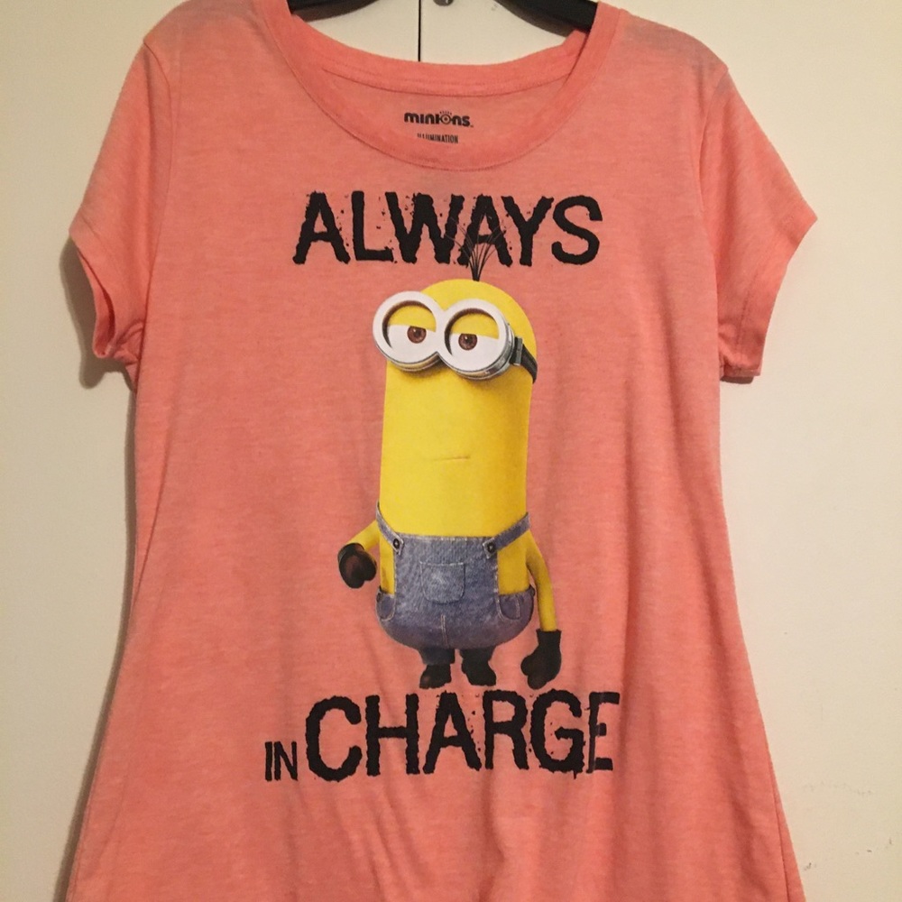 Salmon Junior Girls XL Minions T-Shirt